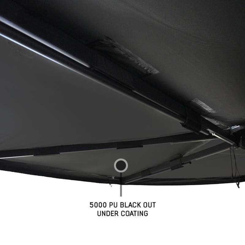 overland-vehicle-systems-xd-nomadic-270-degree-awning-and-wall-kit-combo-open-interior-view-with-black-out-coating-on-white-background