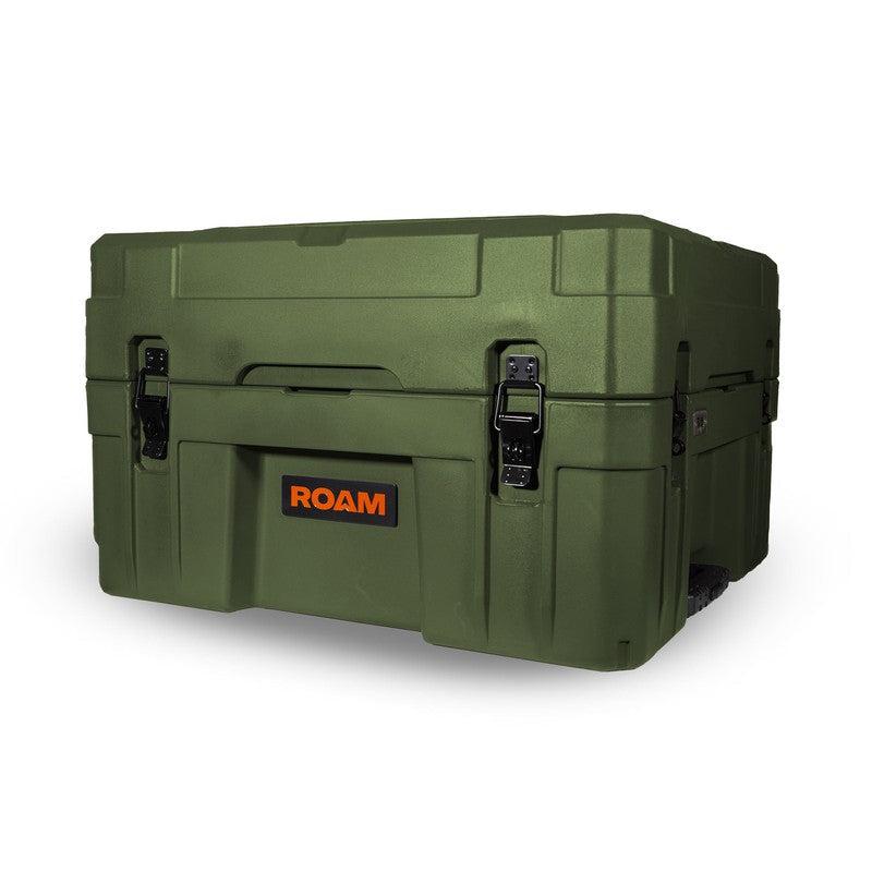 roam-132l-rolling-rugged-case-od-green-front-corner-view-on-white-background