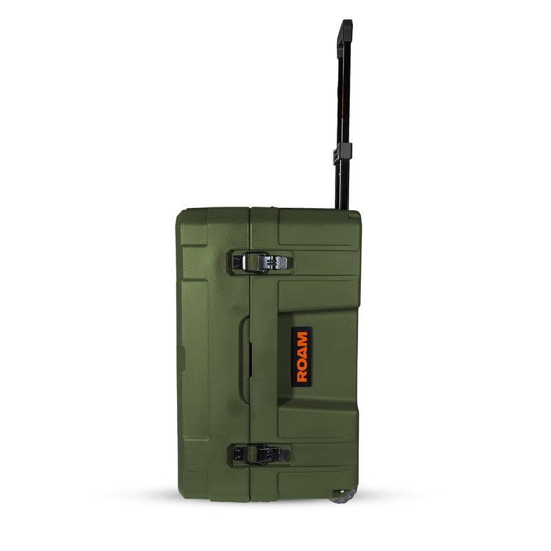 roam-132l-rolling-rugged-case-od-green-front-view-with-handle-on-white-background