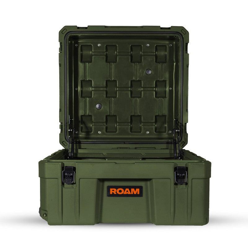 roam-132l-rolling-rugged-case-od-green-open-front-view-on-white-background