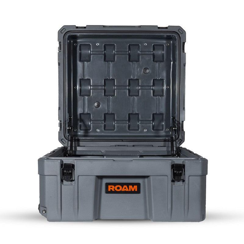 roam-132l-rolling-rugged-case-slate-open-front-view-on-white-background