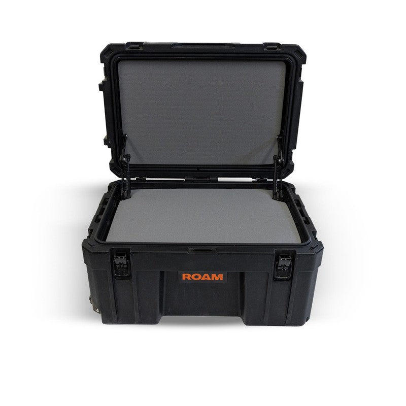 roam-80l-rugged-case-foam-insert-front-view-with-starlink-in-roam-case-on-white-background