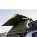 roam-vagabond-rooftop-tent-forest-green-hyper-orange-open-close-up-view-on-vehicle-with-rainfly-in-terrain