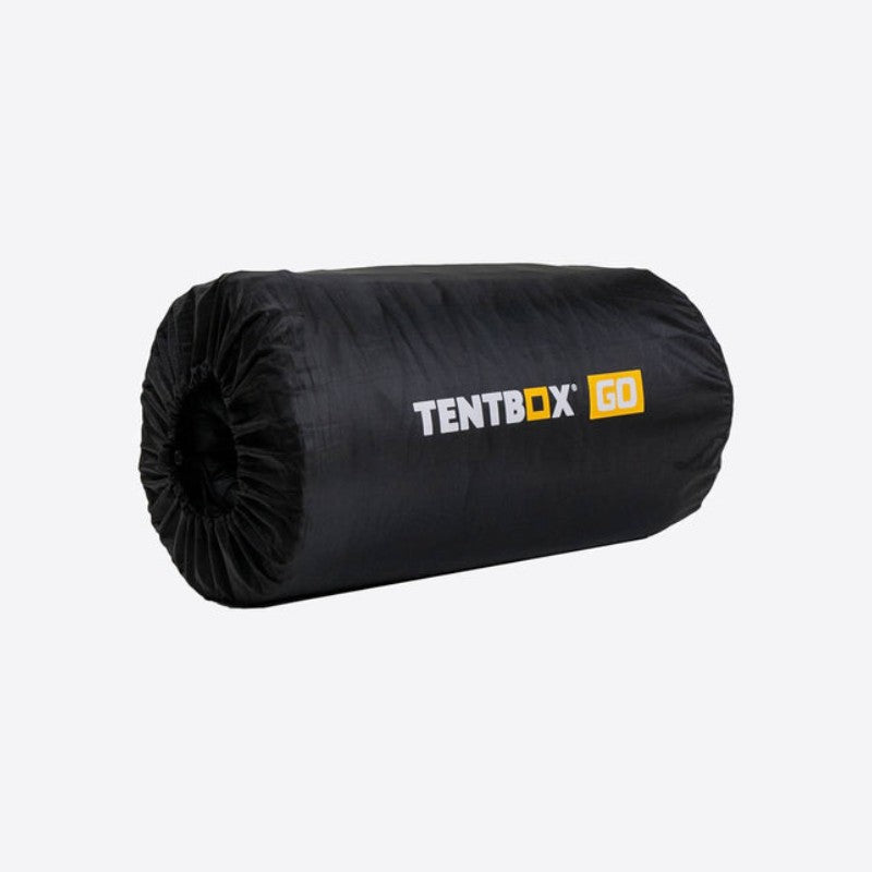 tentbox-go-mattress-black-enclosed-inside-cover-with-logo-on-white-background