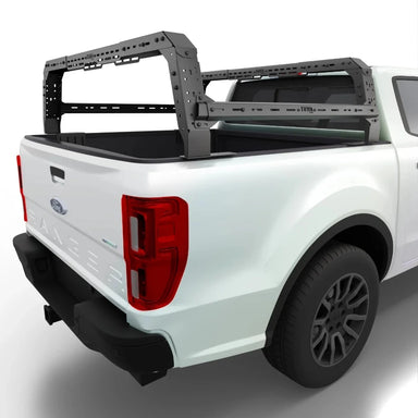 tuwa-pro-ford-ranger-4cx-series-shiprock-height-adjustable-bed-rack-side-view-on-white-background