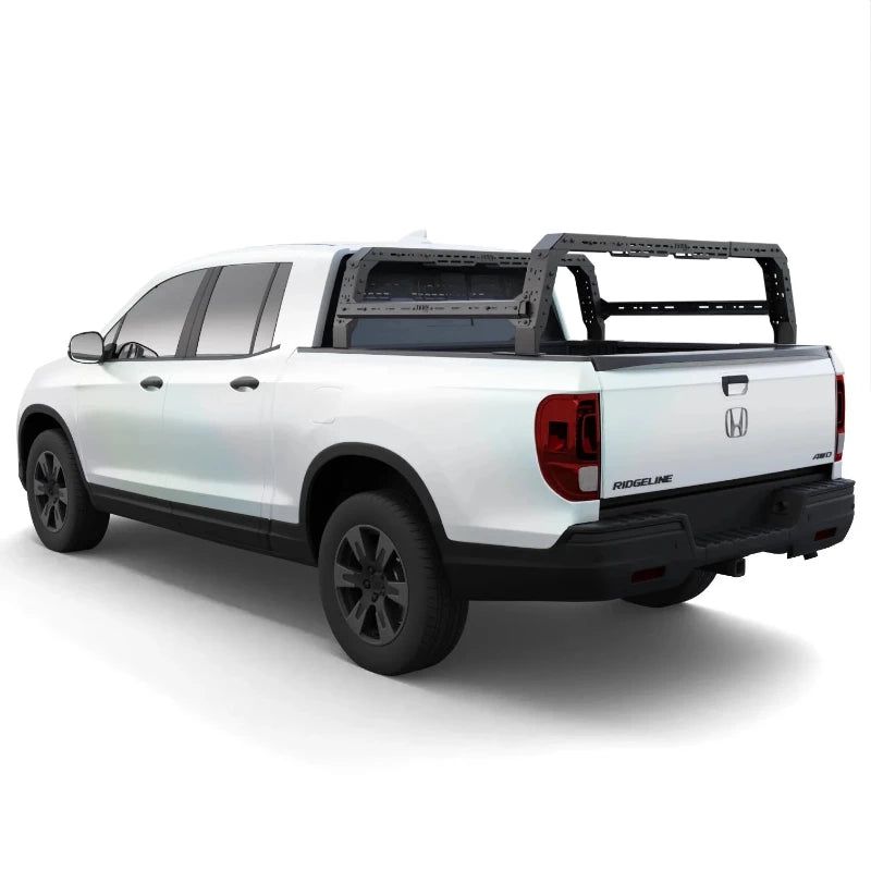 tuwa-pro-honda-ridgeline-4cx-series-shiprock-height-adjustable-bed-rack-rear-corner-view-on-white-background