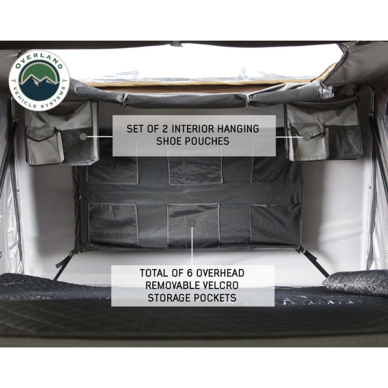 overland-vehicle-systems-bushveld-hard-shell-roof-top-open-inside-view-pocket-system-and-storage-space