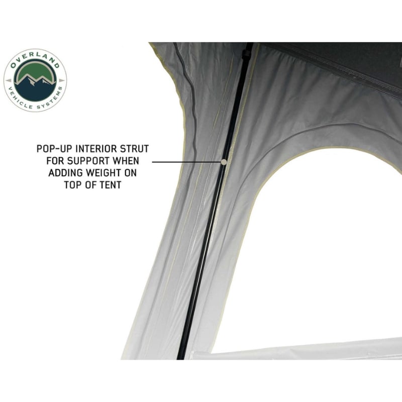 overland-vehicle-systems-mamba-hard-shell-roof-top-tent-open-interior-view-support-strut-description