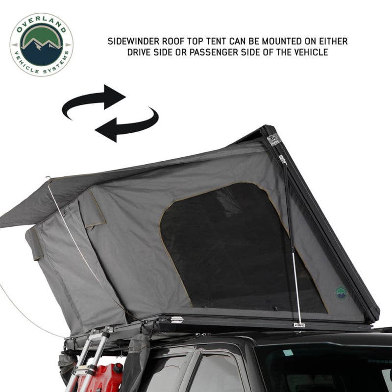 overland-vehicle-systems-sidewinder-hard-shell-roof-top-open-front-corner-view-with-mounting-instructions